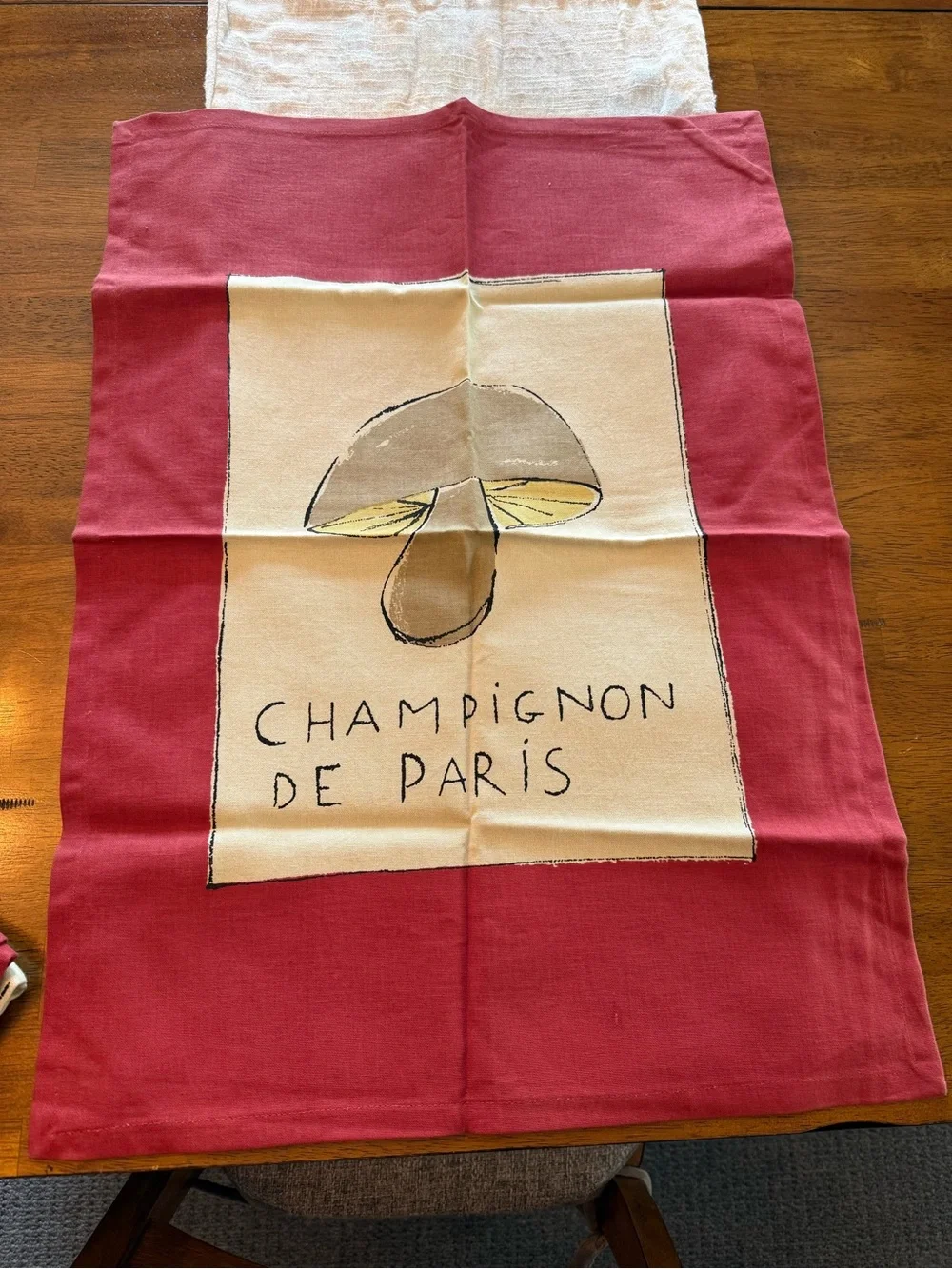Mushroom Kitchen Towel Champignon de Paris cotton 18x25”